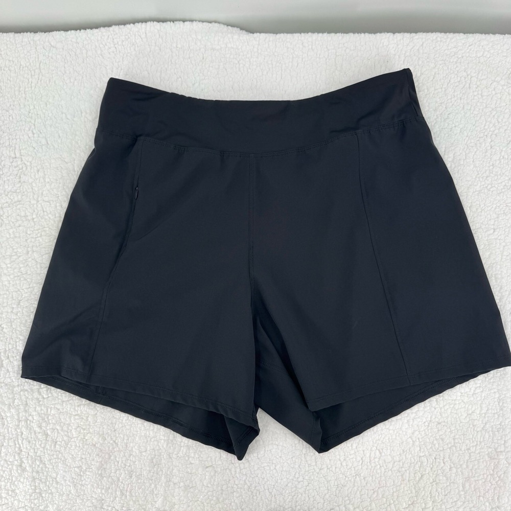 Hurley HCS1014 Black Highwaisted Athletic Stretch Shorts Extra Large